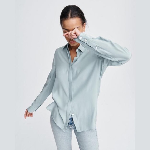 Rag and Bone Anderson Silk Shirt size M NWT - Picture 1 of 7